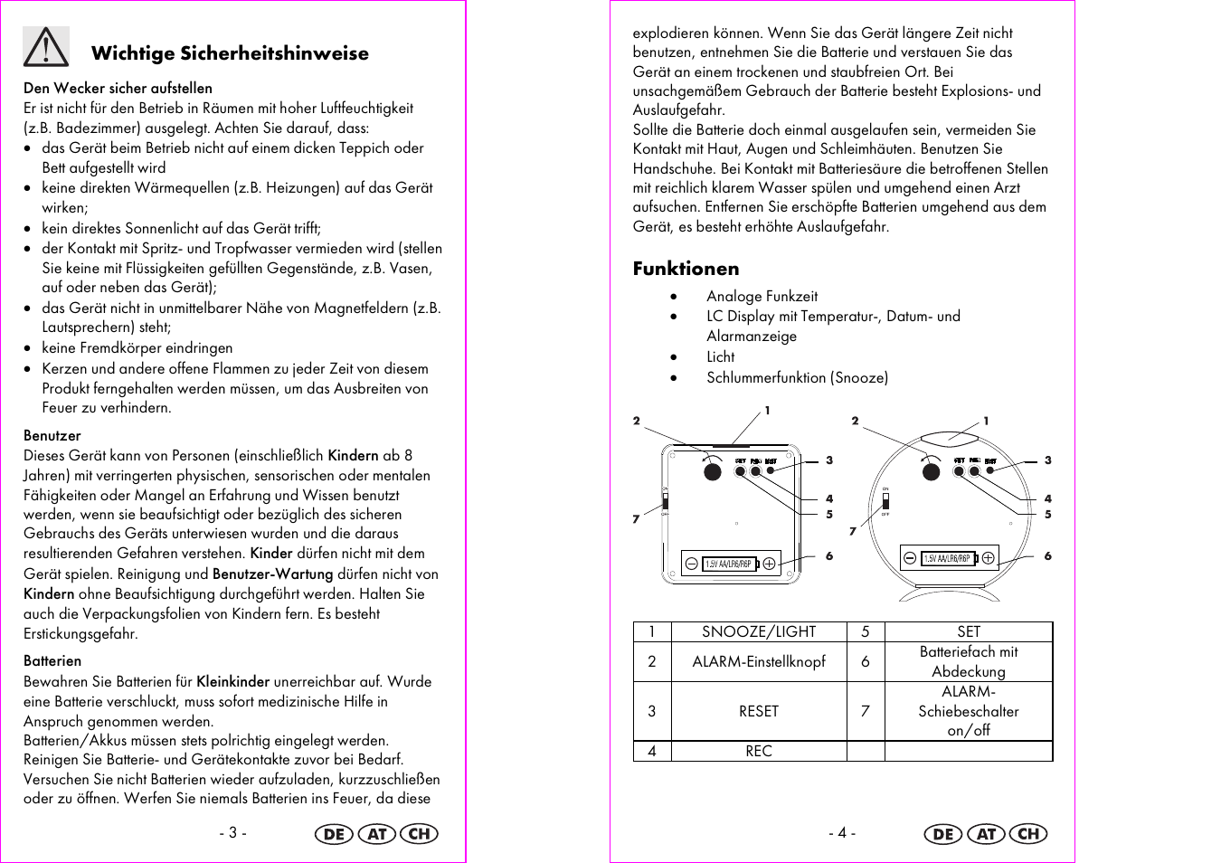 Silvercrest 4-LD3905 User Manual | Page 3 / 21