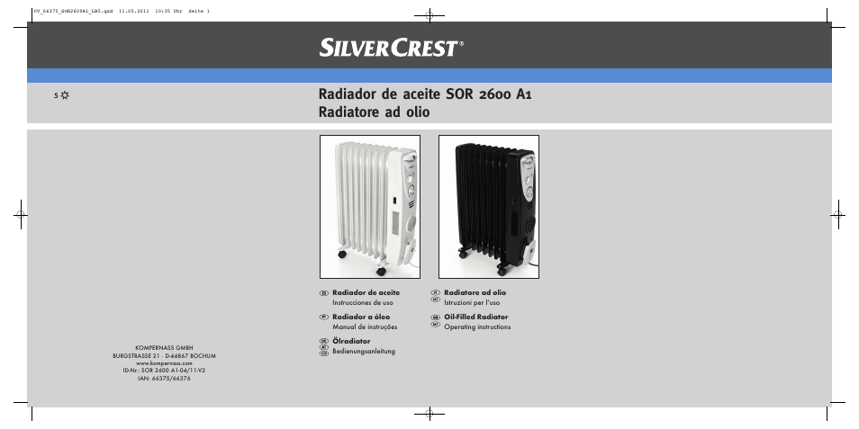 Silvercrest SOR 2600 A1 User Manual | 32 pages