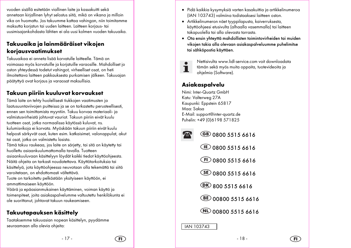 Silvercrest 4-LD3905 User Manual | Page 10 / 36