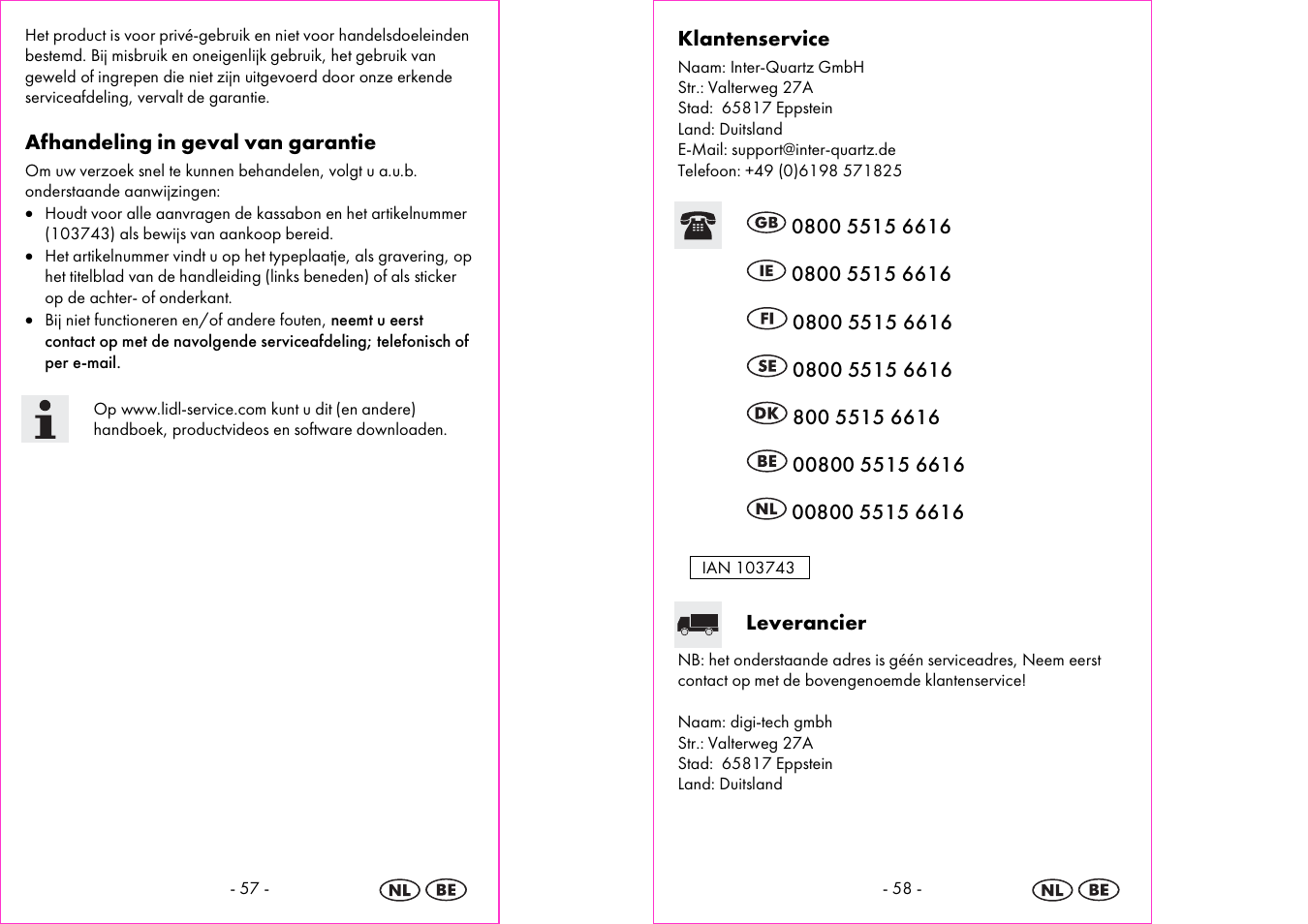Silvercrest 4-LD3905 User Manual | Page 30 / 36