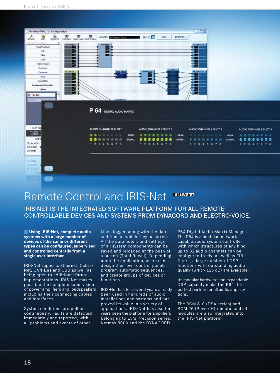 Remote control and iris-net | Dynacord Professional Power Amplifiers User Manual | Page 18 / 72