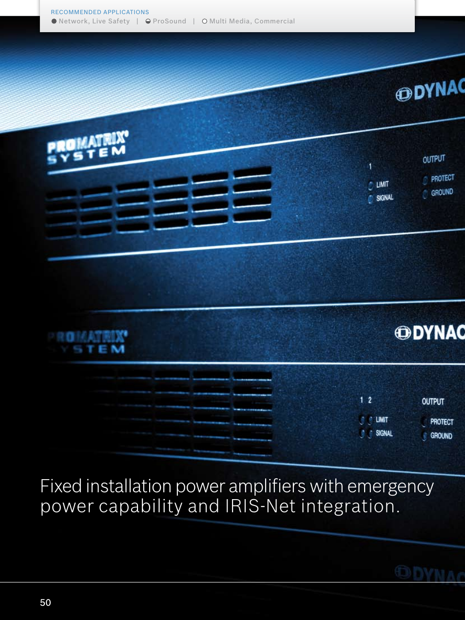 Dynacord Professional Power Amplifiers User Manual | Page 50 / 72