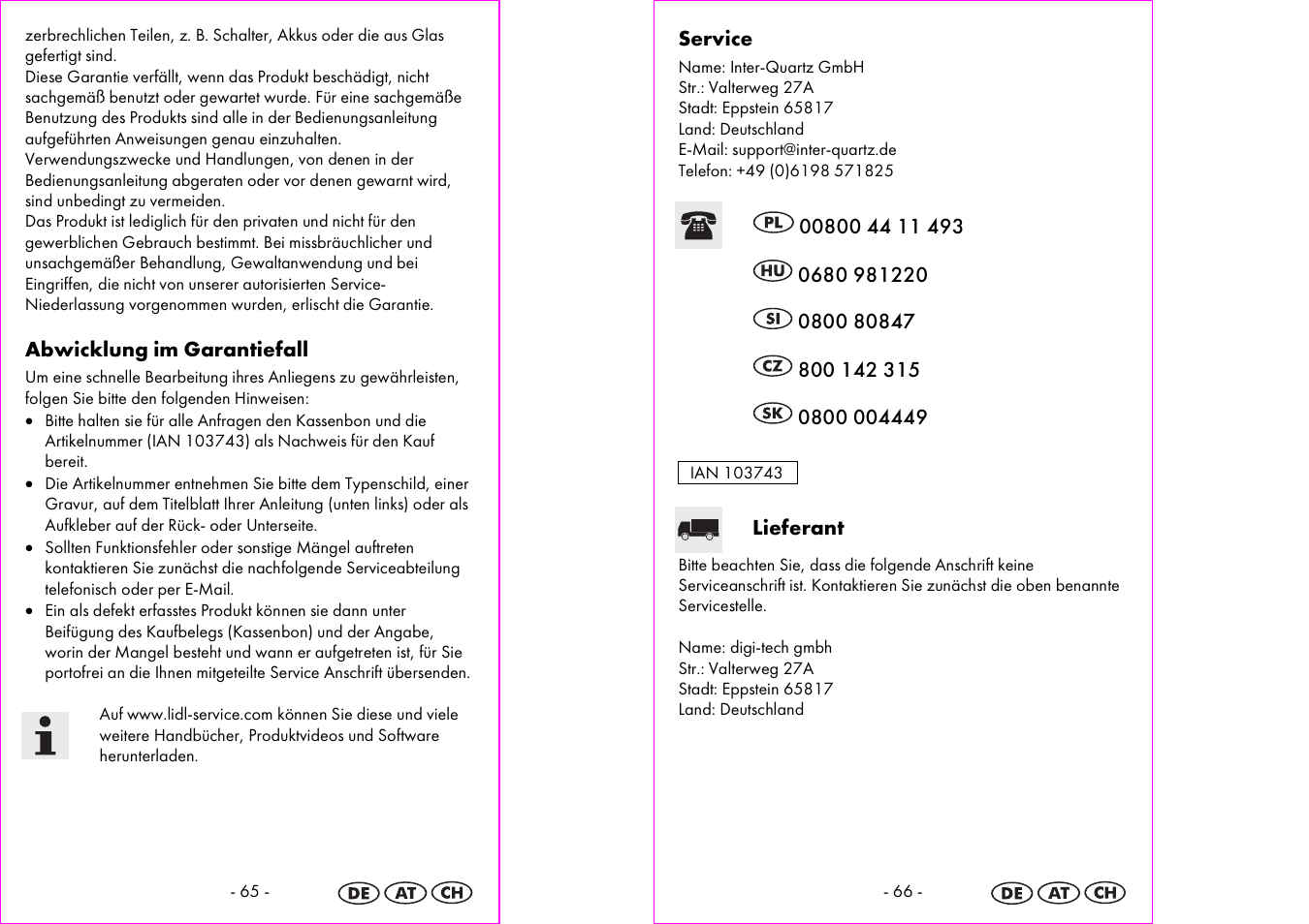 Silvercrest 4-LD3905 User Manual | Page 34 / 35