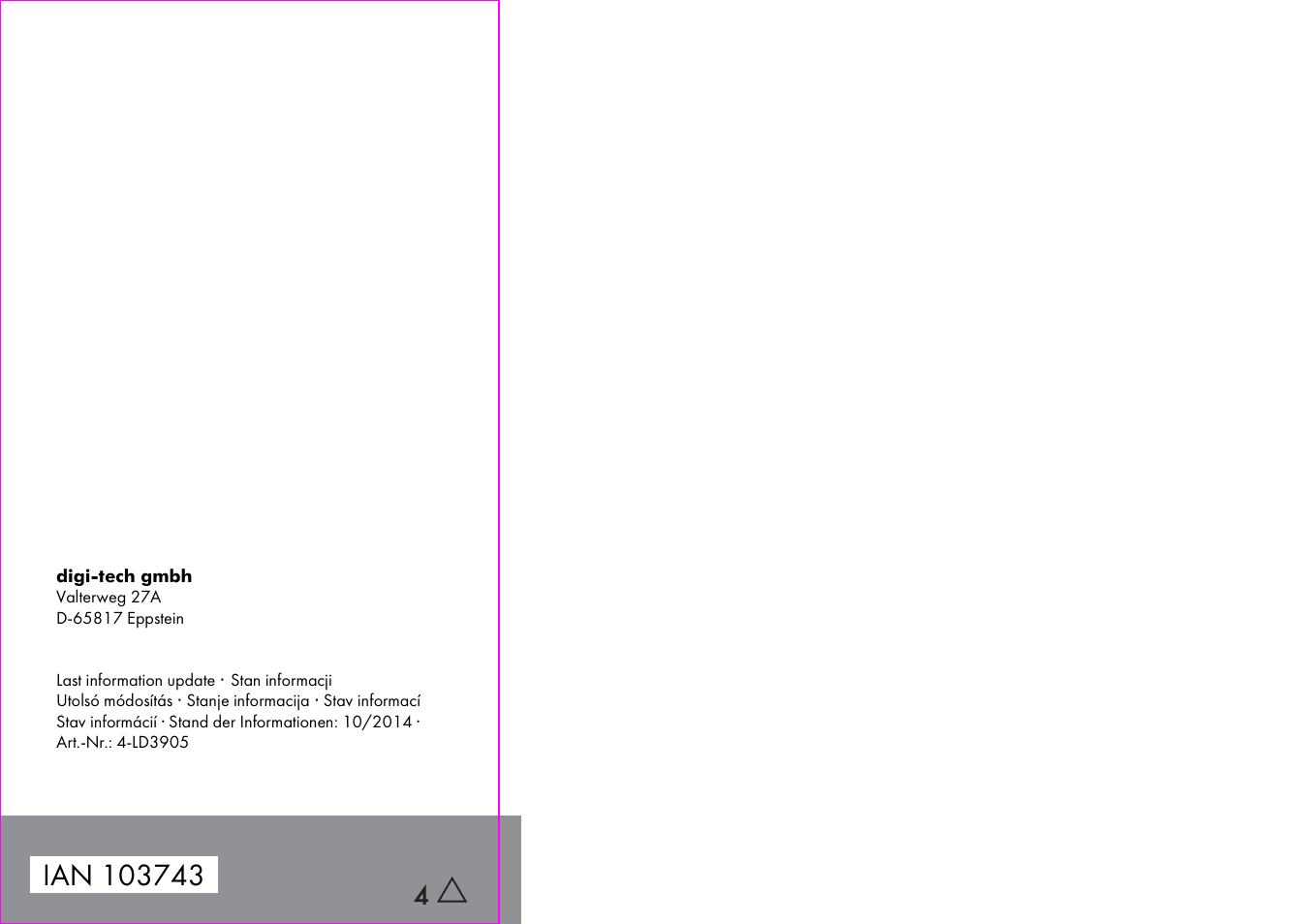 Silvercrest 4-LD3905 User Manual | Page 35 / 35