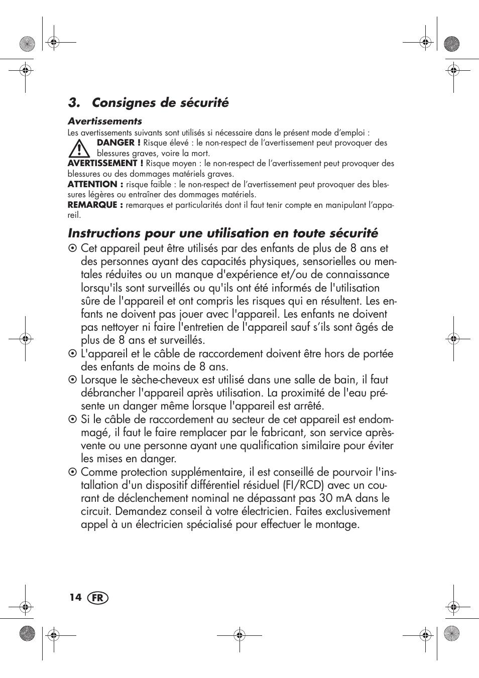 Consignes de sécurité | Silvercrest SHTR 2200 D2 User Manual | Page 16 / 46