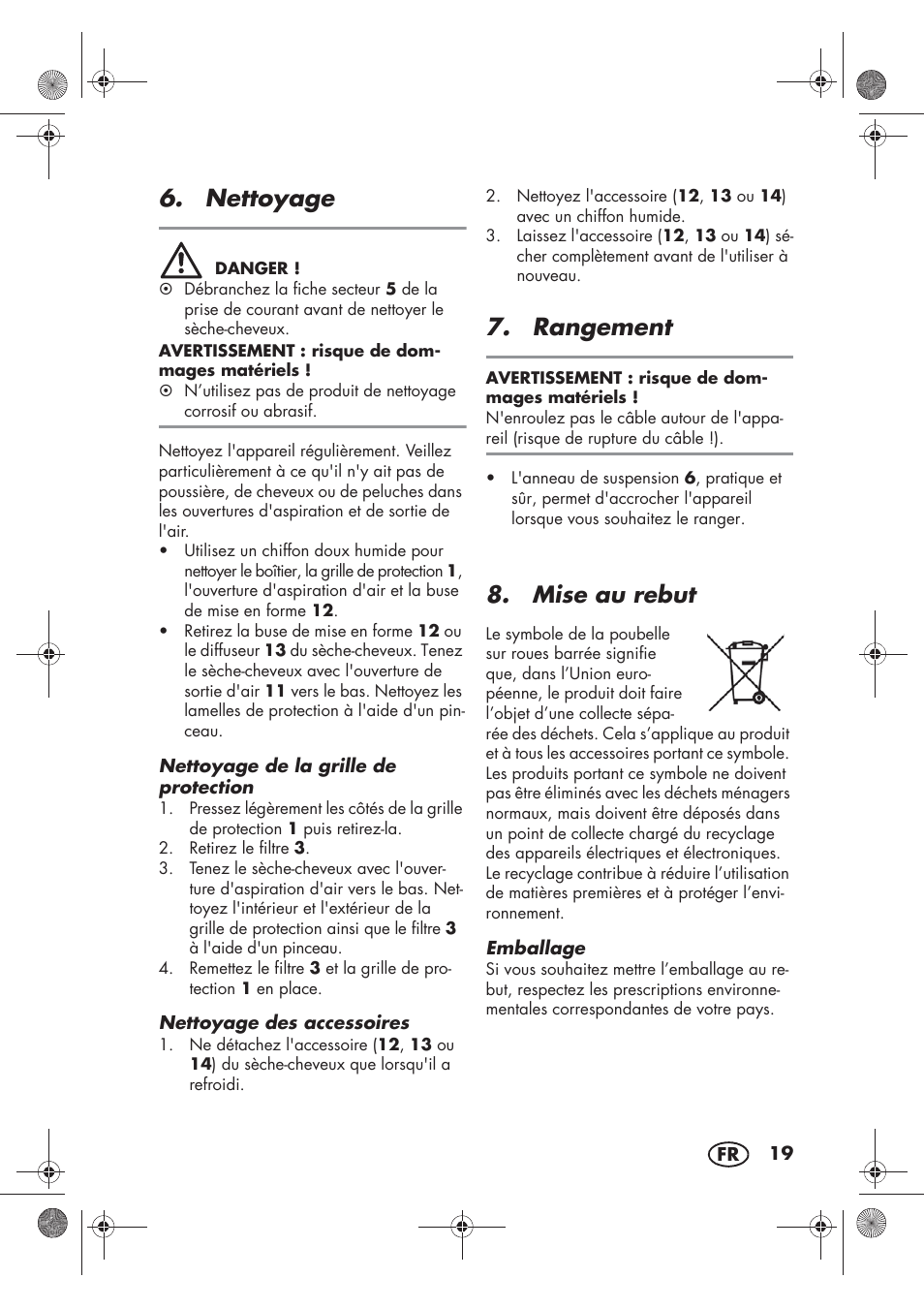 Nettoyage, Rangement, Mise au rebut | Silvercrest SHTR 2200 D2 User Manual | Page 21 / 46