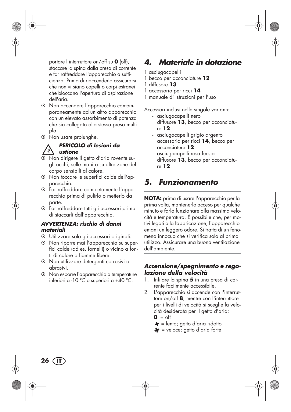 Materiale in dotazione, Funzionamento | Silvercrest SHTR 2200 D2 User Manual | Page 28 / 46