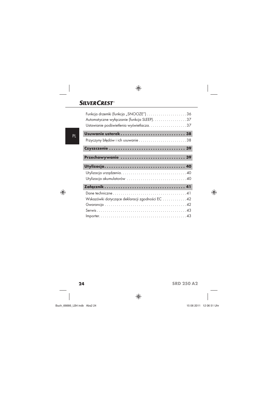Silvercrest SRD 250 A2 User Manual | Page 26 / 133