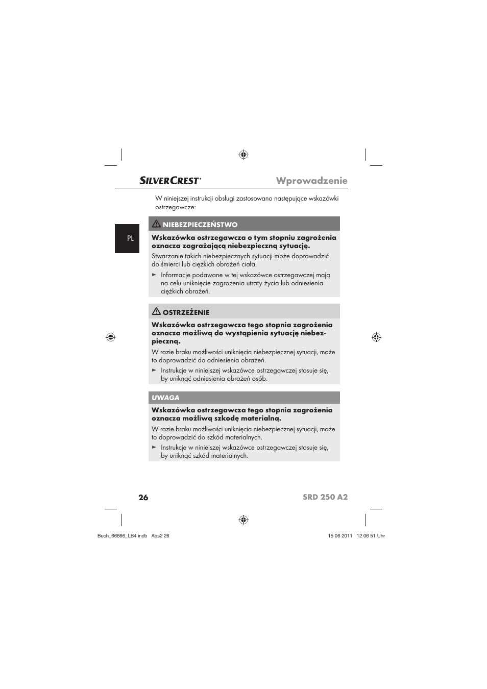 Wprowadzenie | Silvercrest SRD 250 A2 User Manual | Page 28 / 133