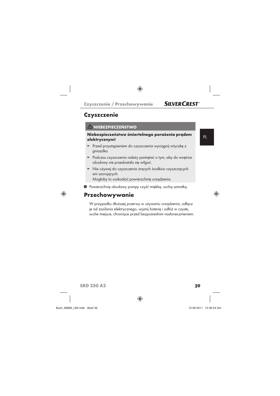 Czyszczenie, Przechowywanie | Silvercrest SRD 250 A2 User Manual | Page 41 / 133