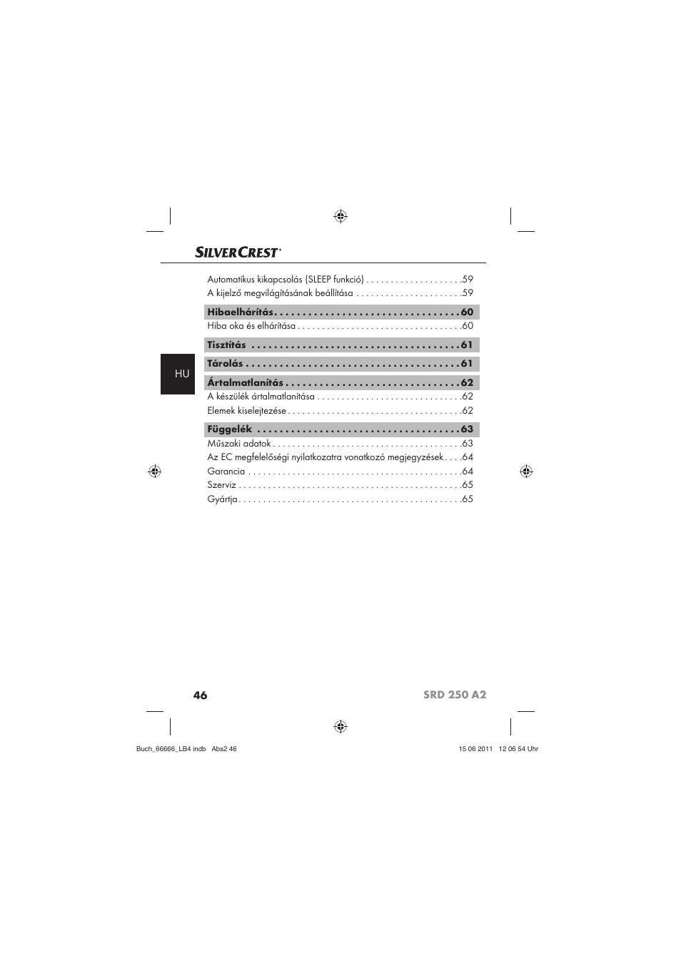 Silvercrest SRD 250 A2 User Manual | Page 48 / 133