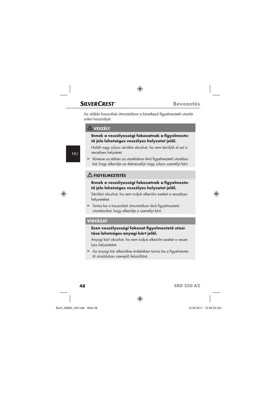 Bevezetés | Silvercrest SRD 250 A2 User Manual | Page 50 / 133