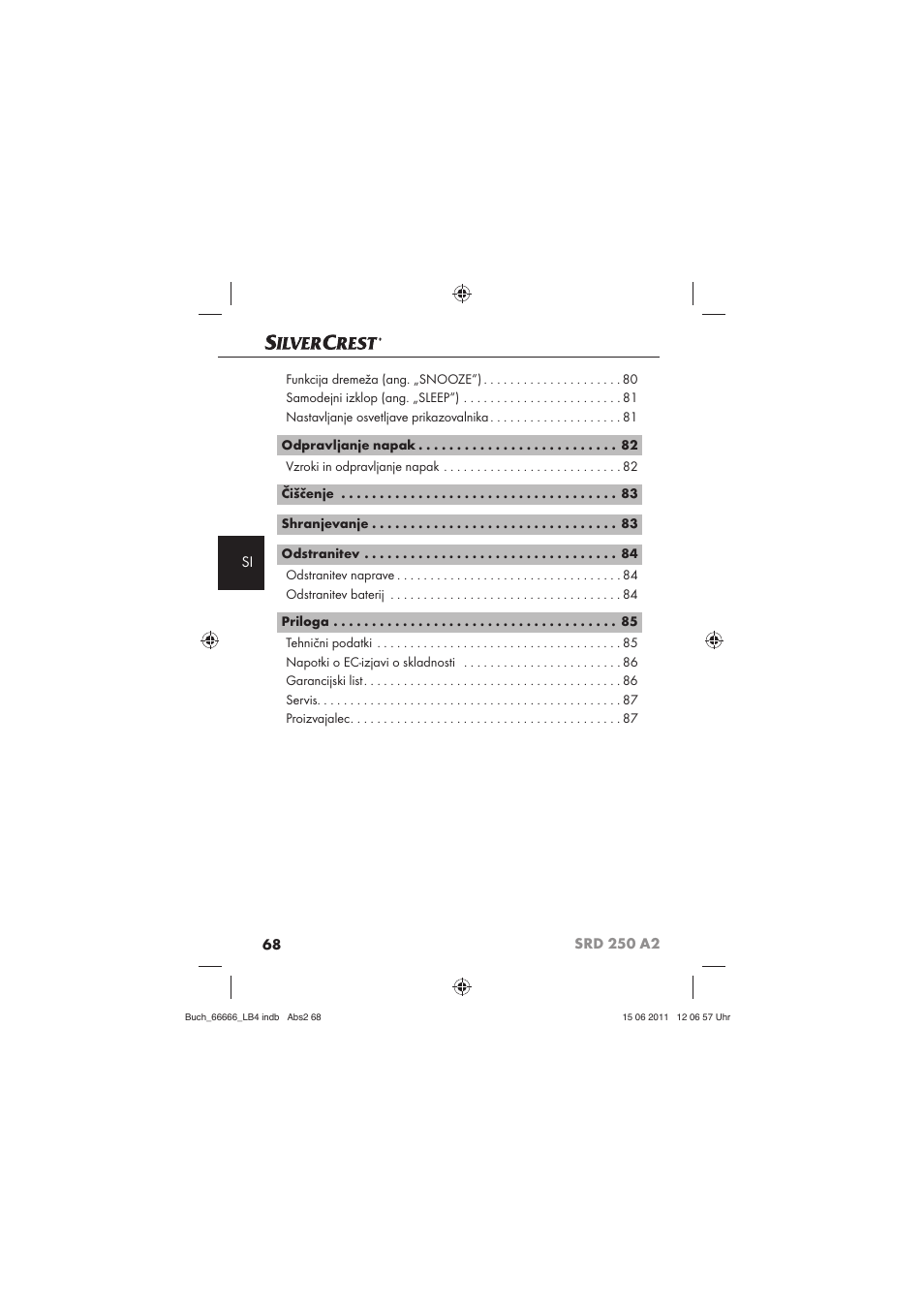Silvercrest SRD 250 A2 User Manual | Page 70 / 133