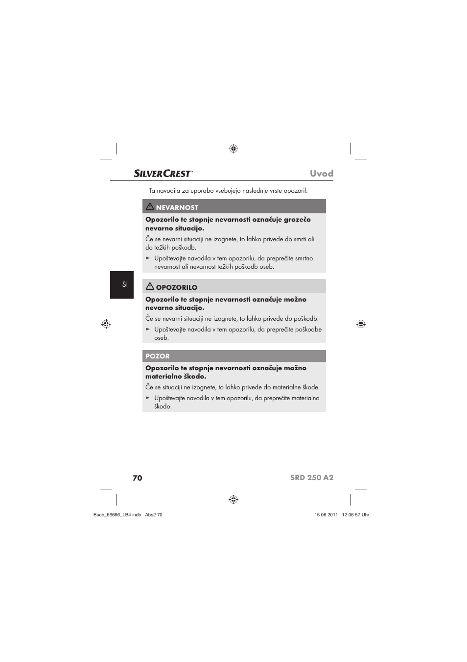 Uvod | Silvercrest SRD 250 A2 User Manual | Page 72 / 133