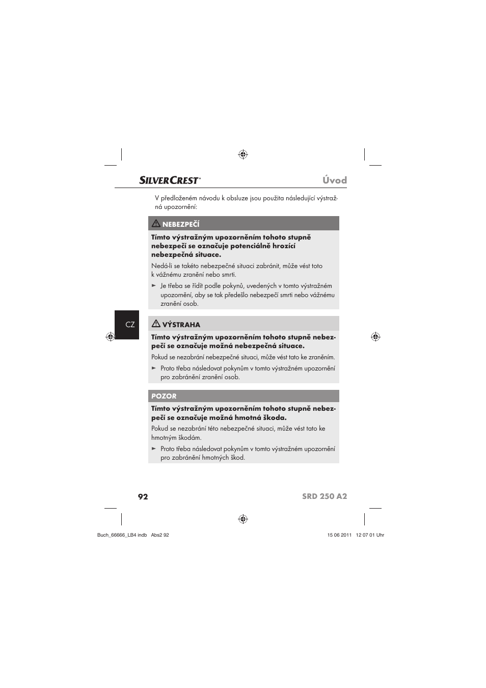 Úvod | Silvercrest SRD 250 A2 User Manual | Page 94 / 133