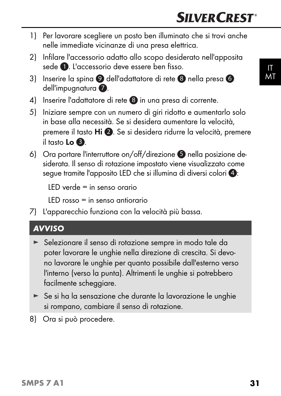 Silvercrest SMPS 7 A1 User Manual | Page 34 / 94