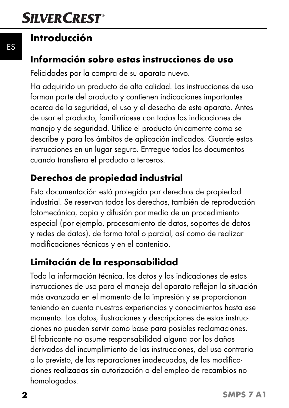 Introducción | Silvercrest SMPS 7 A1 User Manual | Page 5 / 94