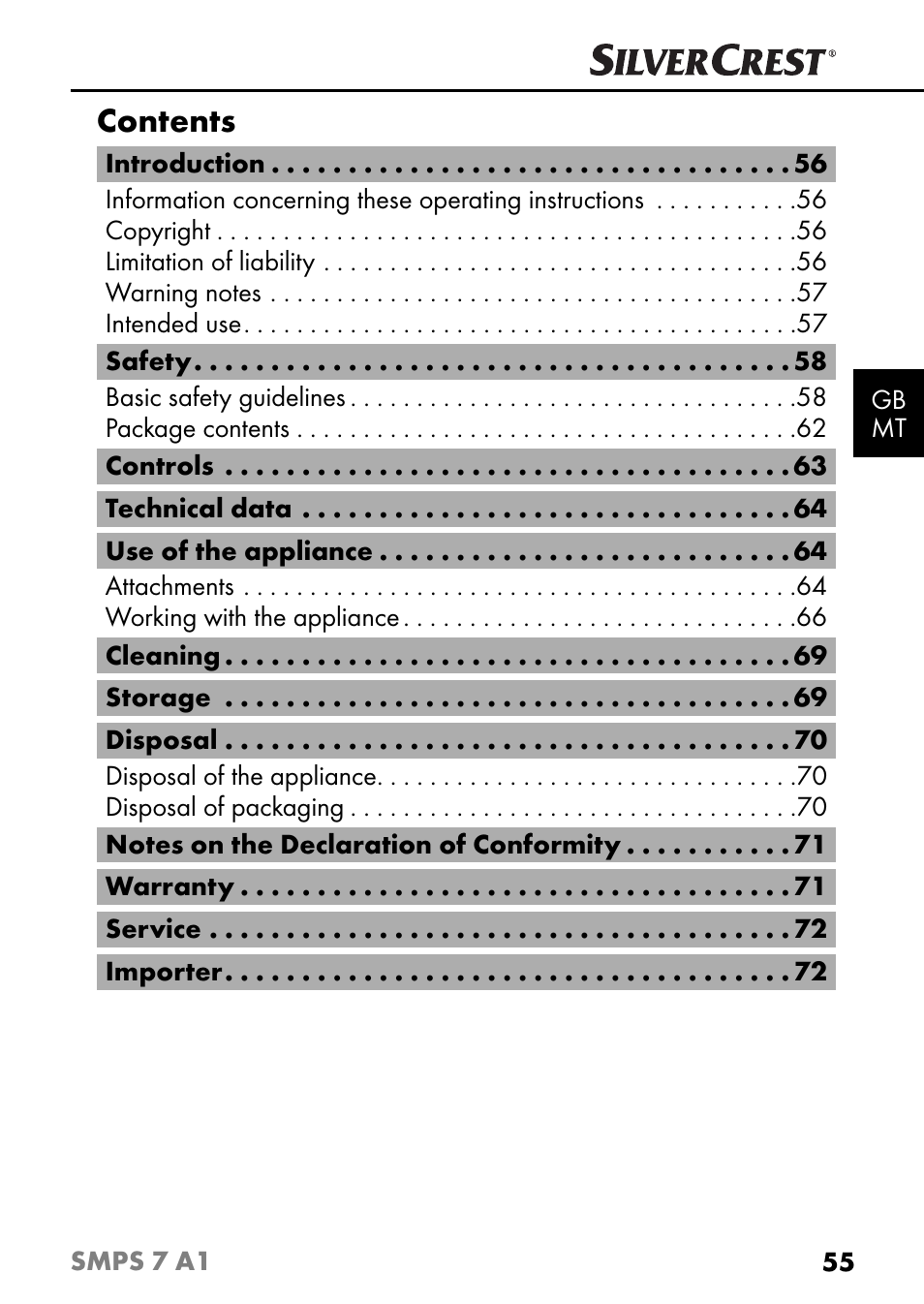 Silvercrest SMPS 7 A1 User Manual | Page 58 / 94