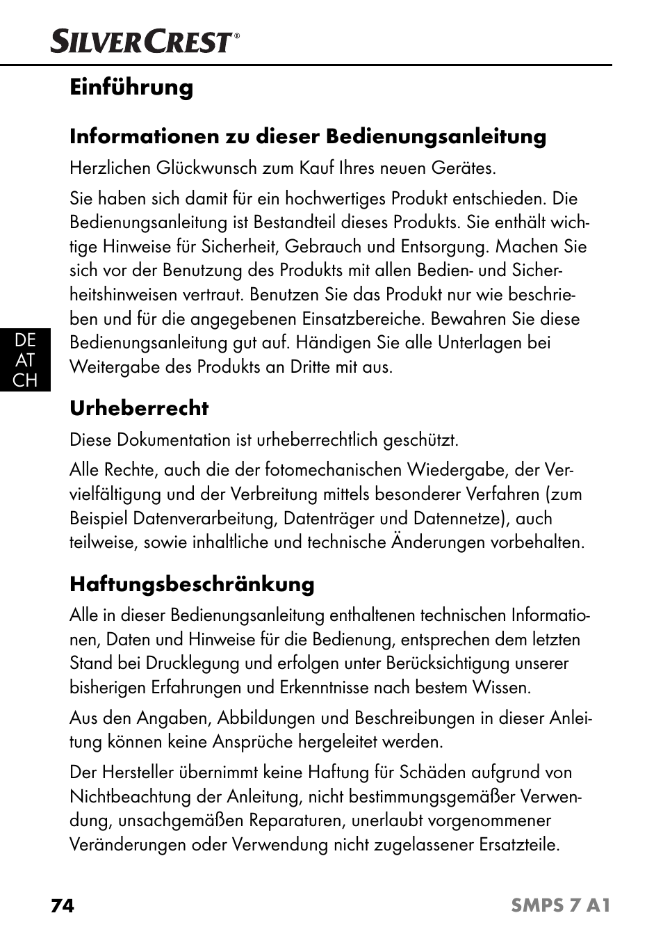 Einführung | Silvercrest SMPS 7 A1 User Manual | Page 77 / 94