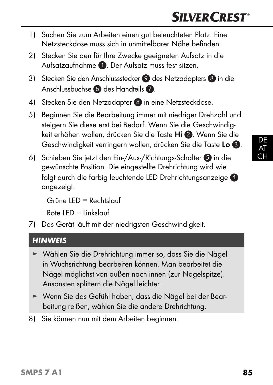 Silvercrest SMPS 7 A1 User Manual | Page 88 / 94