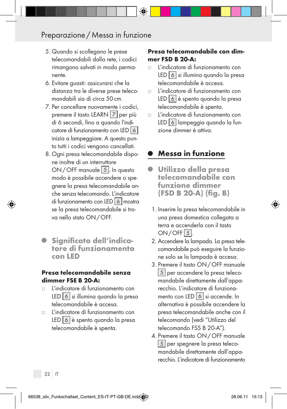 Preparazione / messa in funzione, Messa in funzione | Silvercrest Electrical Sockets User Manual | Page 18 / 52