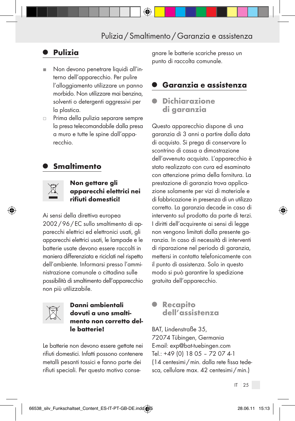Pulizia / smaltimento / garanzia e assistenza, Pulizia, Smaltimento | Garanzia e assistenza, Dichiarazione di garanzia, Recapito dell’assistenza | Silvercrest Electrical Sockets User Manual | Page 21 / 52