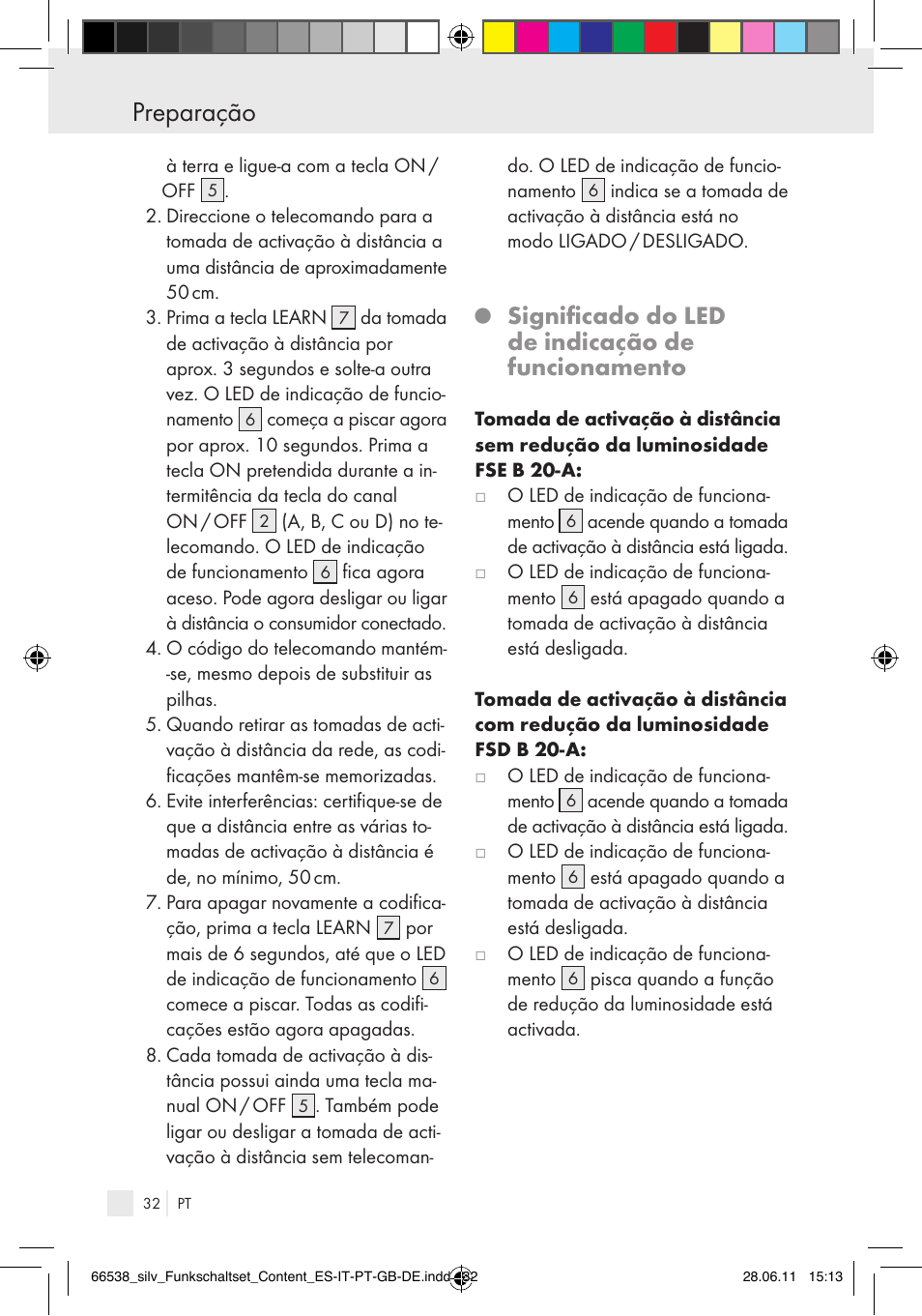 Preparação, Significado do led de indicação de funcionamento | Silvercrest Electrical Sockets User Manual | Page 28 / 52