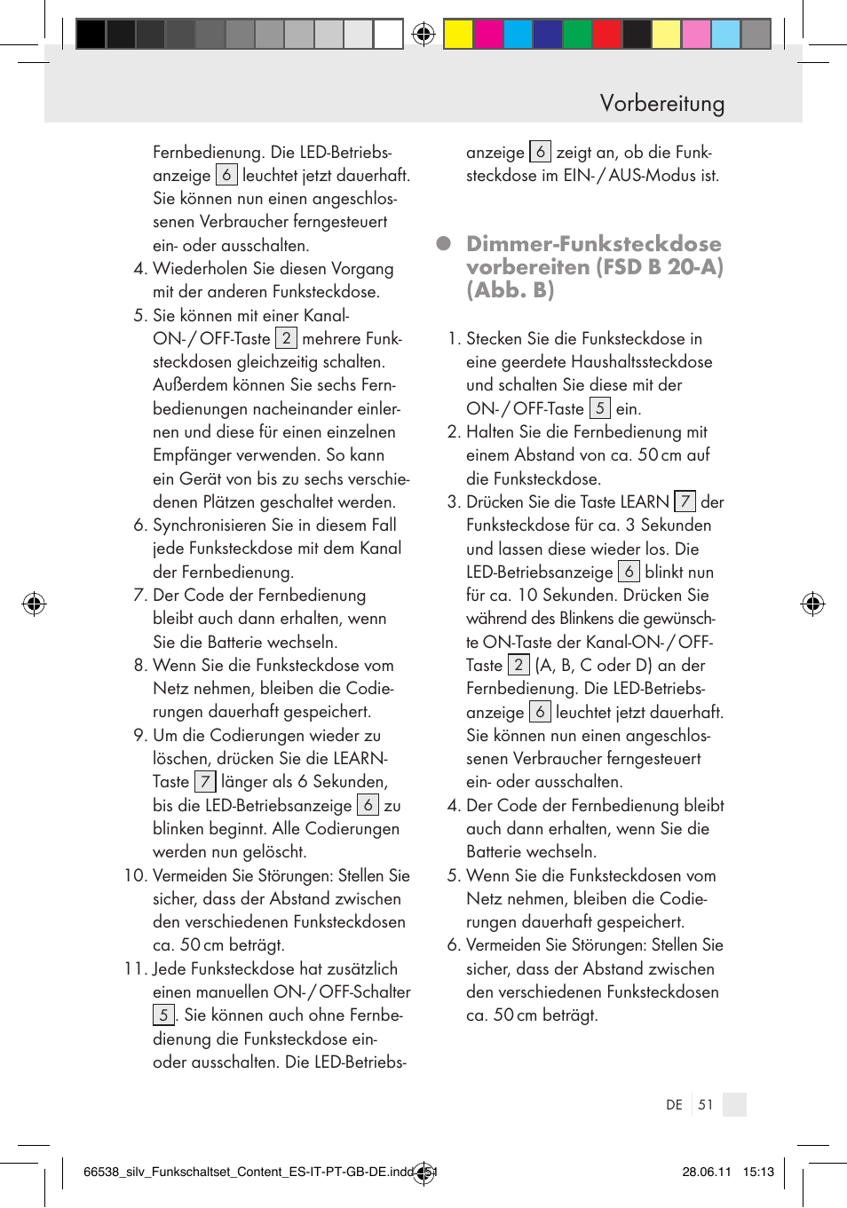 Vorbereitung | Silvercrest Electrical Sockets User Manual | Page 47 / 52