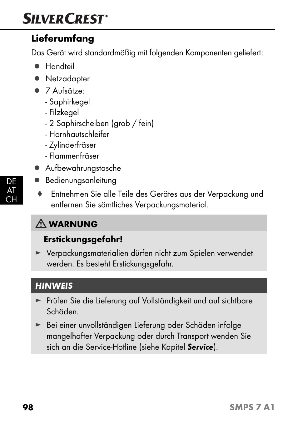 Silvercrest SMPS 7 A1 User Manual | Page 101 / 112