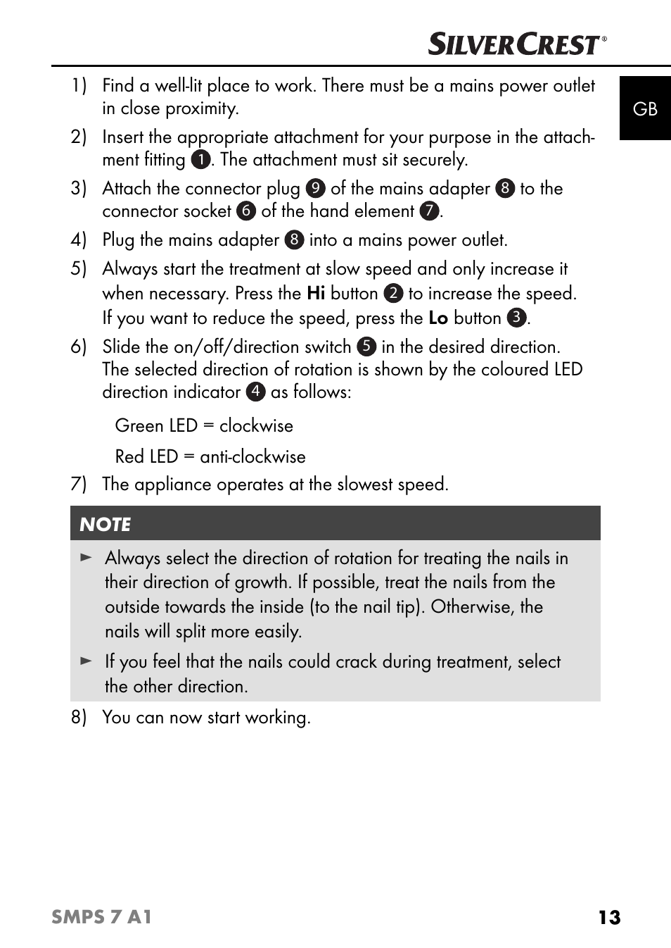 Silvercrest SMPS 7 A1 User Manual | Page 16 / 112