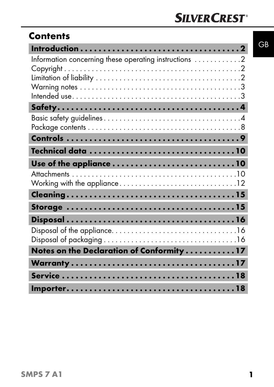 Silvercrest SMPS 7 A1 User Manual | Page 4 / 112