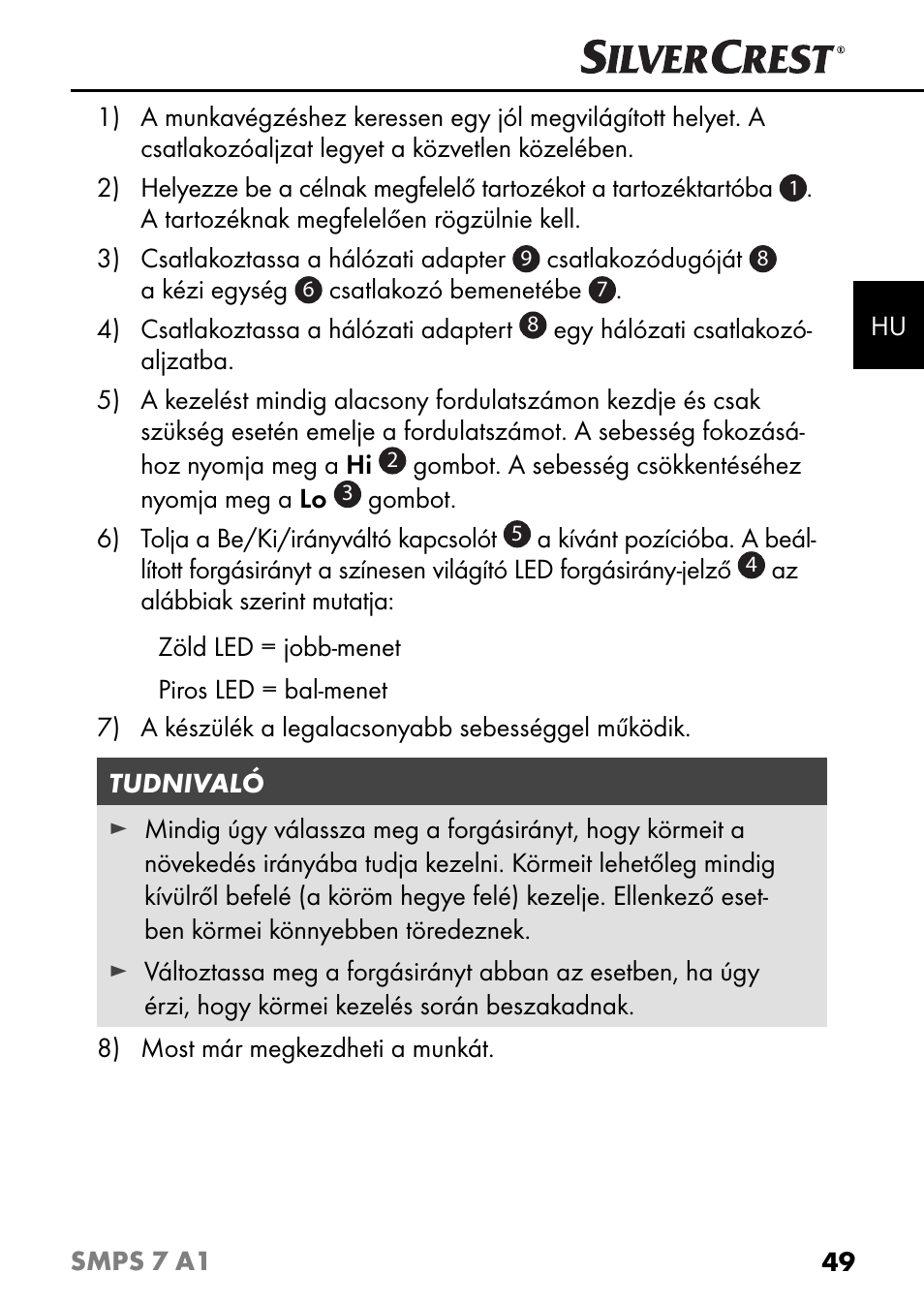 Silvercrest SMPS 7 A1 User Manual | Page 52 / 112