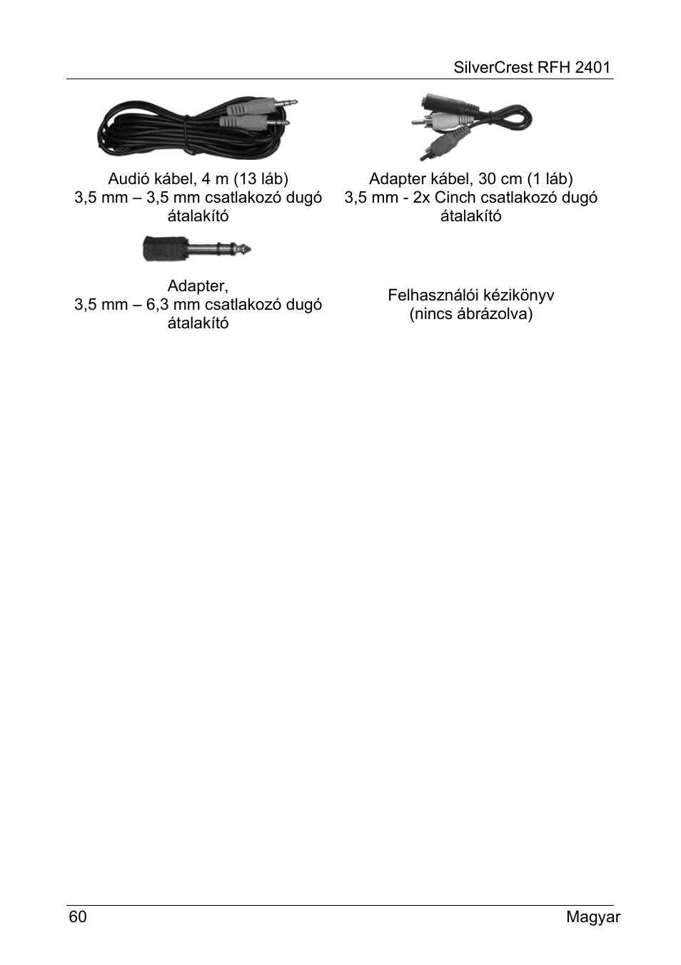 Silvercrest RFH 2401 User Manual | Page 62 / 183