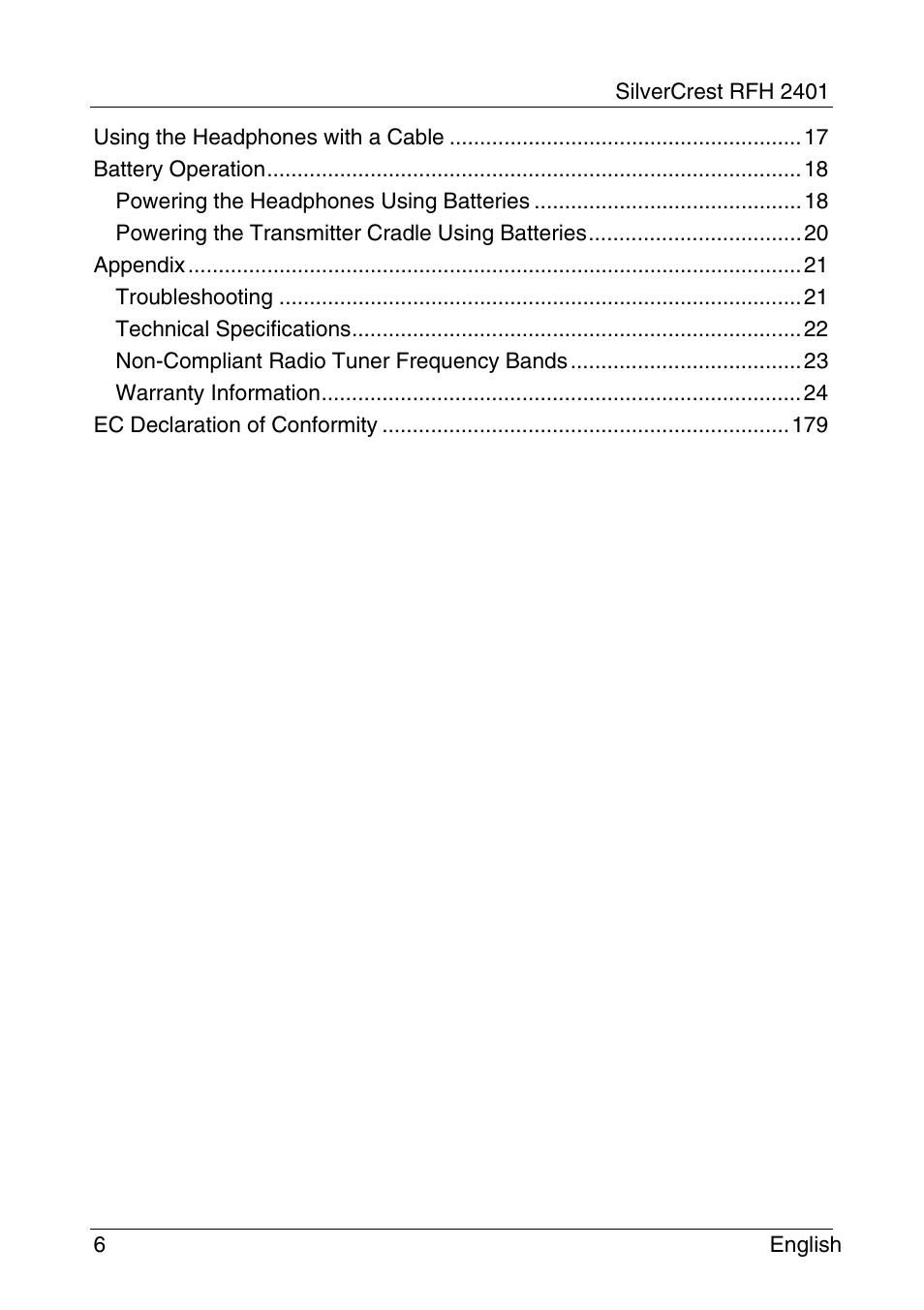 Silvercrest RFH 2401 User Manual | Page 8 / 183