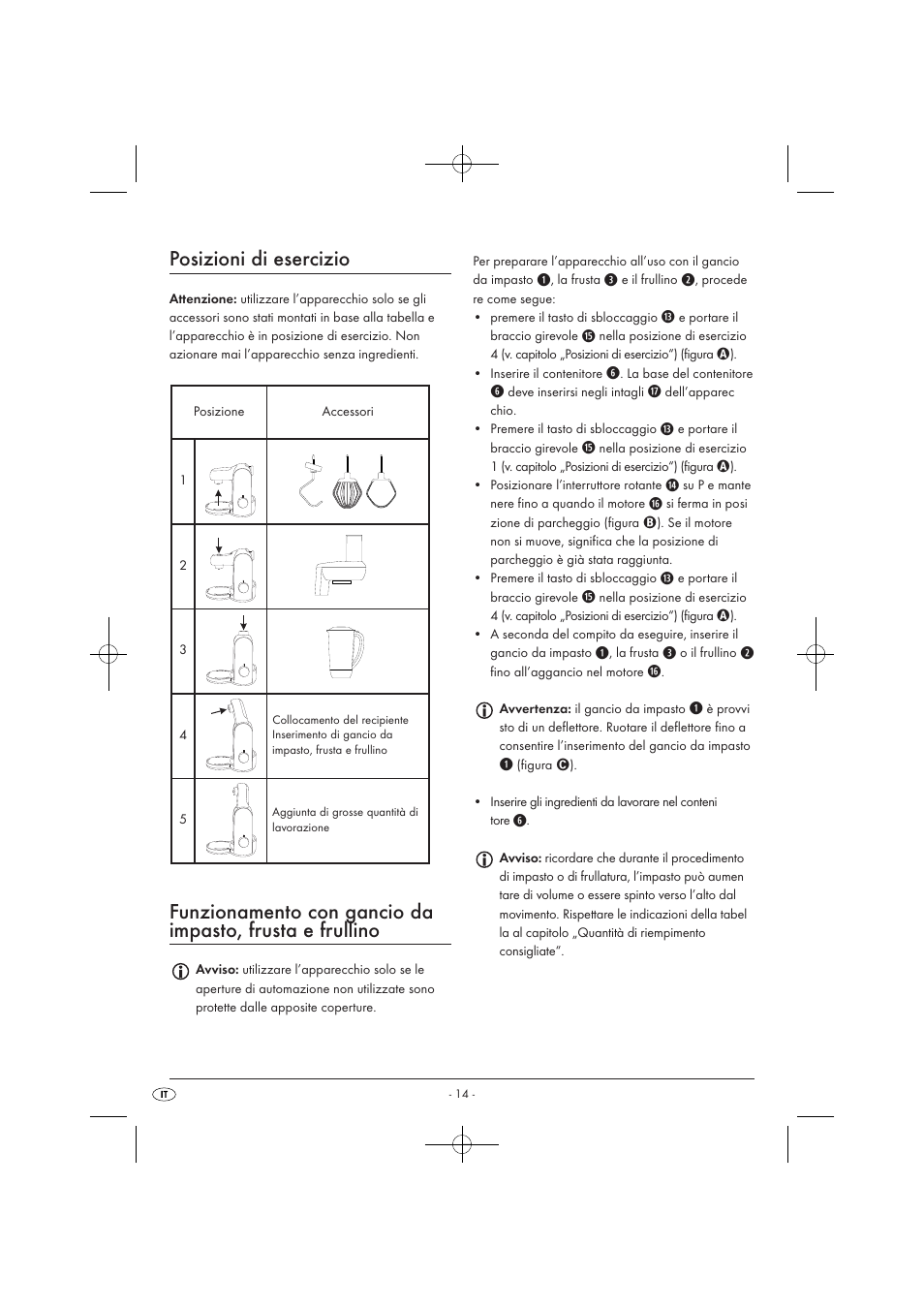 Posizioni di esercizio | Silvercrest SKM 550 EDS A1 User Manual | Page 16 / 52