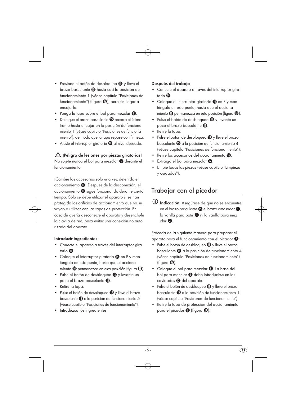 Trabajar con el picador | Silvercrest SKM 550 EDS A1 User Manual | Page 7 / 52