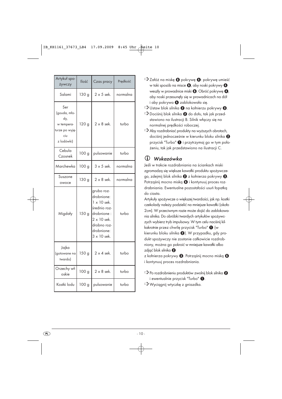 Wskazówka | Silvercrest KH 1161 User Manual | Page 12 / 50