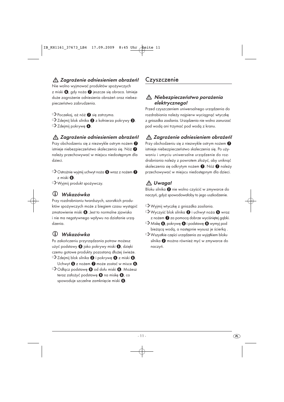Czyszczenie | Silvercrest KH 1161 User Manual | Page 13 / 50
