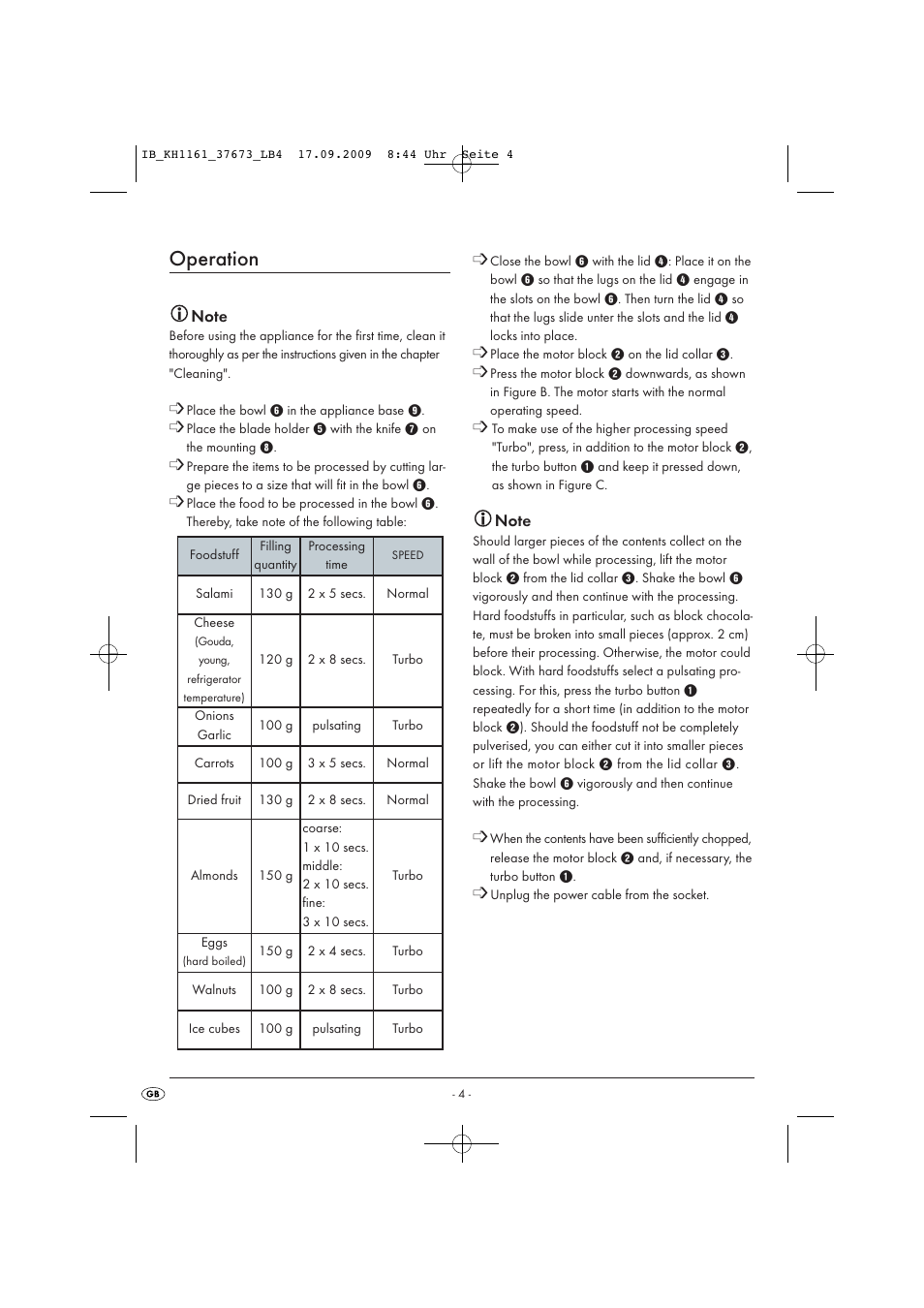 Operation | Silvercrest KH 1161 User Manual | Page 6 / 50