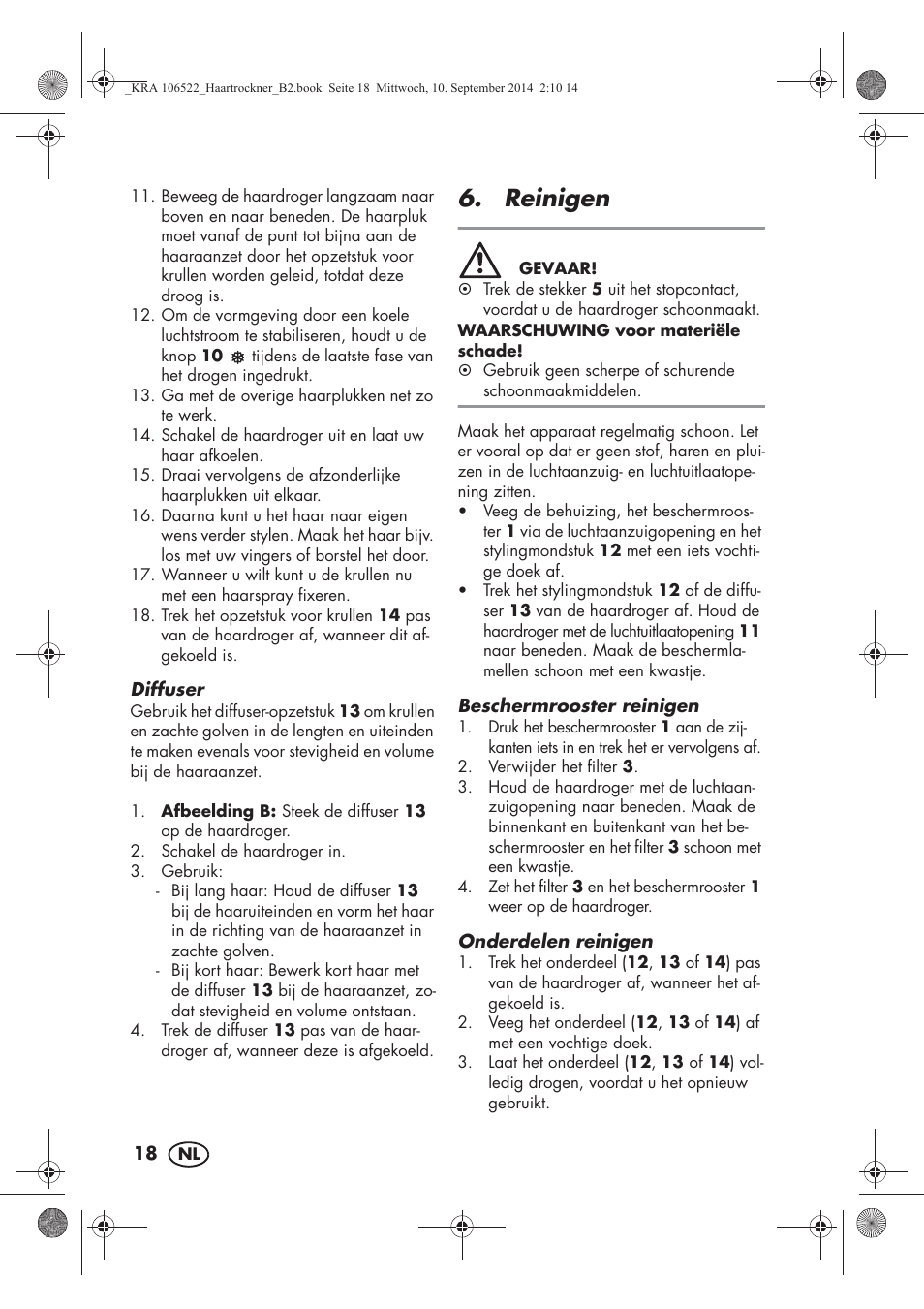 Reinigen | Silvercrest SHTR 2200 D3 User Manual | Page 20 / 46