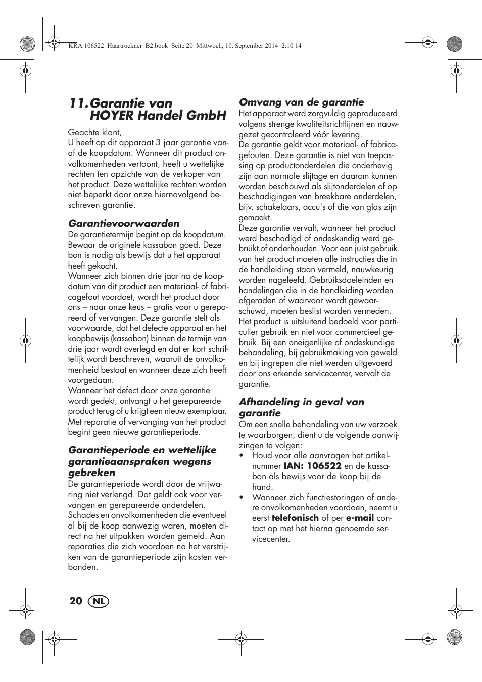 Garantie van hoyerhandel gmbh | Silvercrest SHTR 2200 D3 User Manual | Page 22 / 46