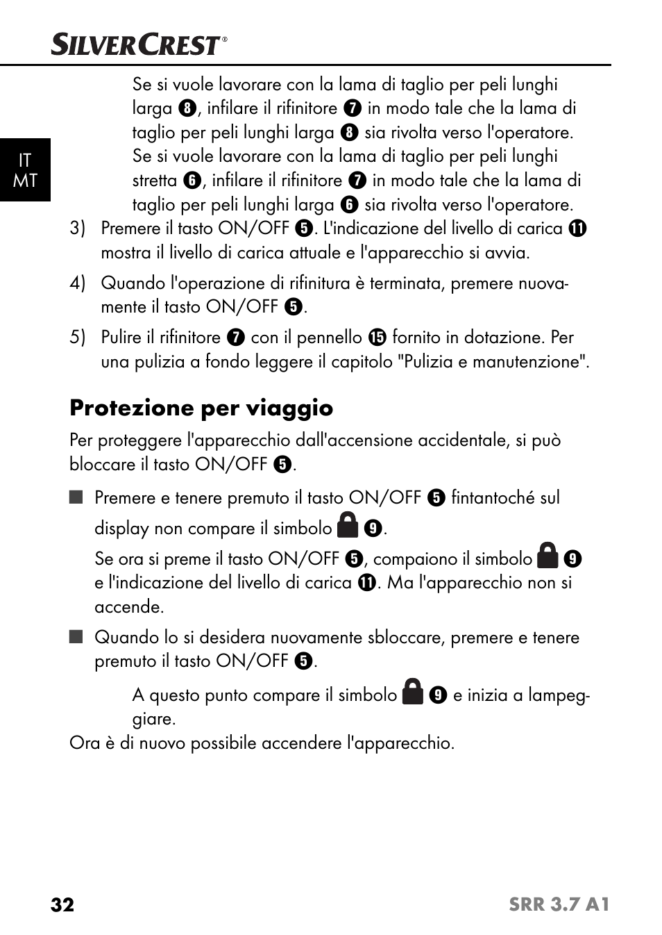 Protezione per viaggio | Silvercrest SRR 3.7 A1 User Manual | Page 36 / 105