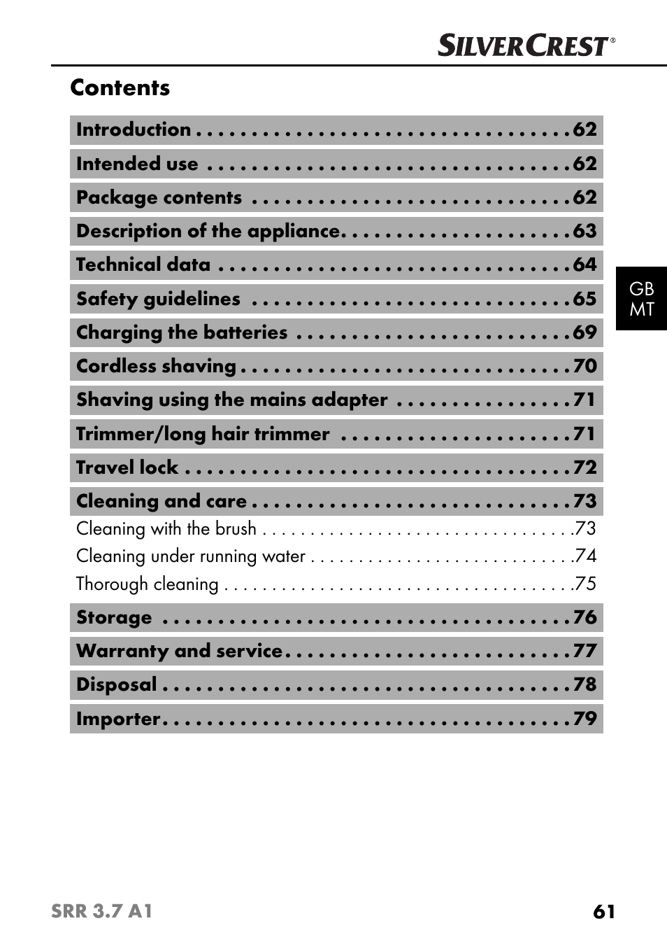 Silvercrest SRR 3.7 A1 User Manual | Page 65 / 105
