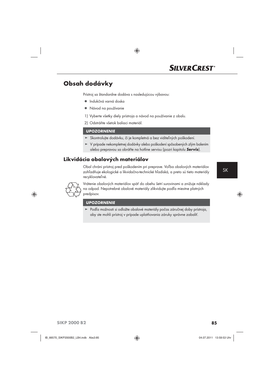 Silvercrest SIKP 2000 B2 User Manual | Page 87 / 113