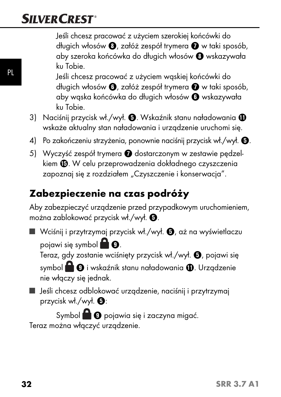 Zabezpieczenie na czas podróży | Silvercrest SRR 3.7 A1 User Manual | Page 36 / 125