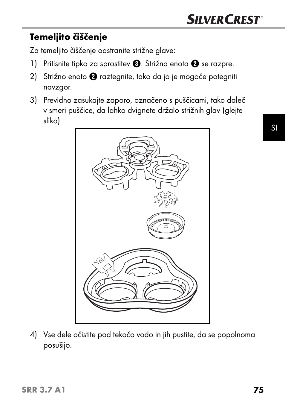 Temeljito čiščenje | Silvercrest SRR 3.7 A1 User Manual | Page 79 / 125