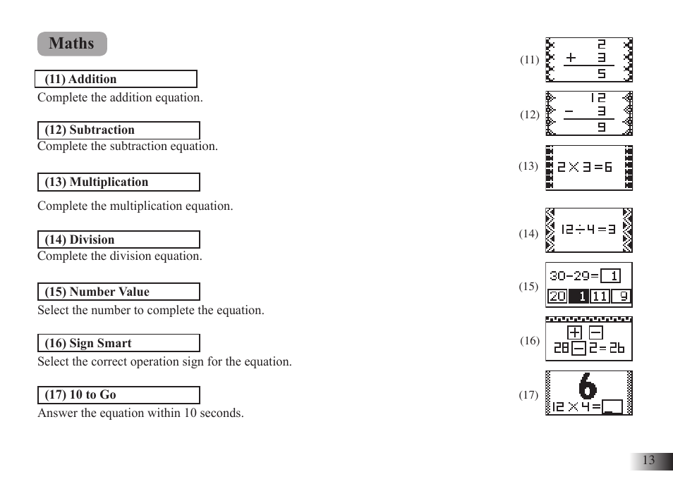 Maths | Silvercrest M574 User Manual | Page 16 / 33