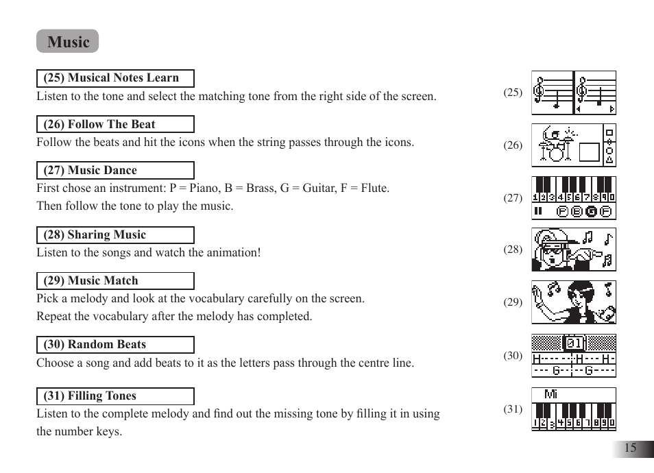 Music | Silvercrest M574 User Manual | Page 18 / 33