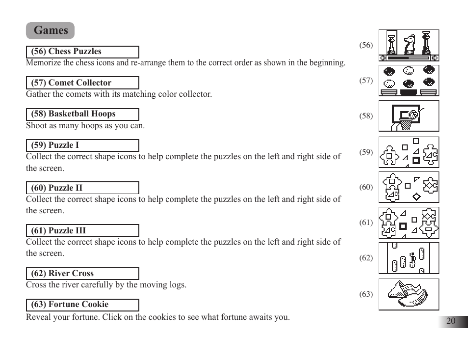 Games | Silvercrest M574 User Manual | Page 23 / 33