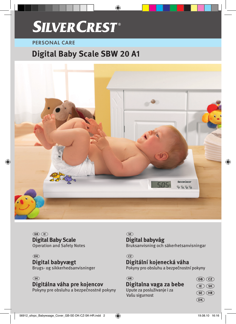 Digital baby scale sbw 20 a1, Digital babyvåg, Digital baby scale | Digital babyvægt, Digitální kojenecká váha, Digitálna váha pre kojencov, Digitalna vaga za bebe | Silvercrest Digital Baby Scale User Manual | Page 2 / 6